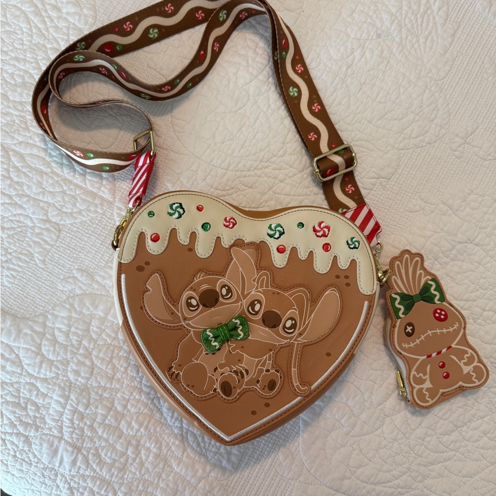 Loungefly Christmas Stitch and Angel Crossbody Bag